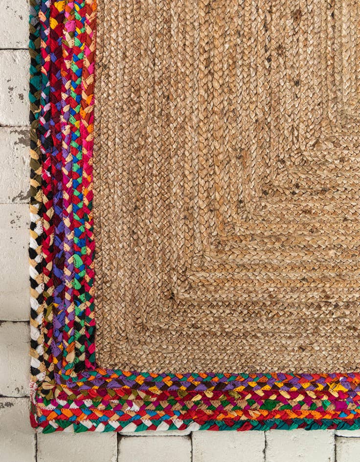 Detail image of  2' 7 x 6' 1  Hand Braided Jute Runner Rug
