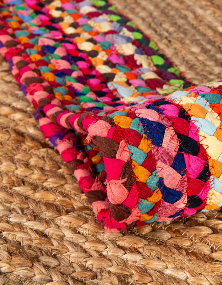 Detail image of  2' 7 x 6' 1  Hand Braided Jute Runner Rug