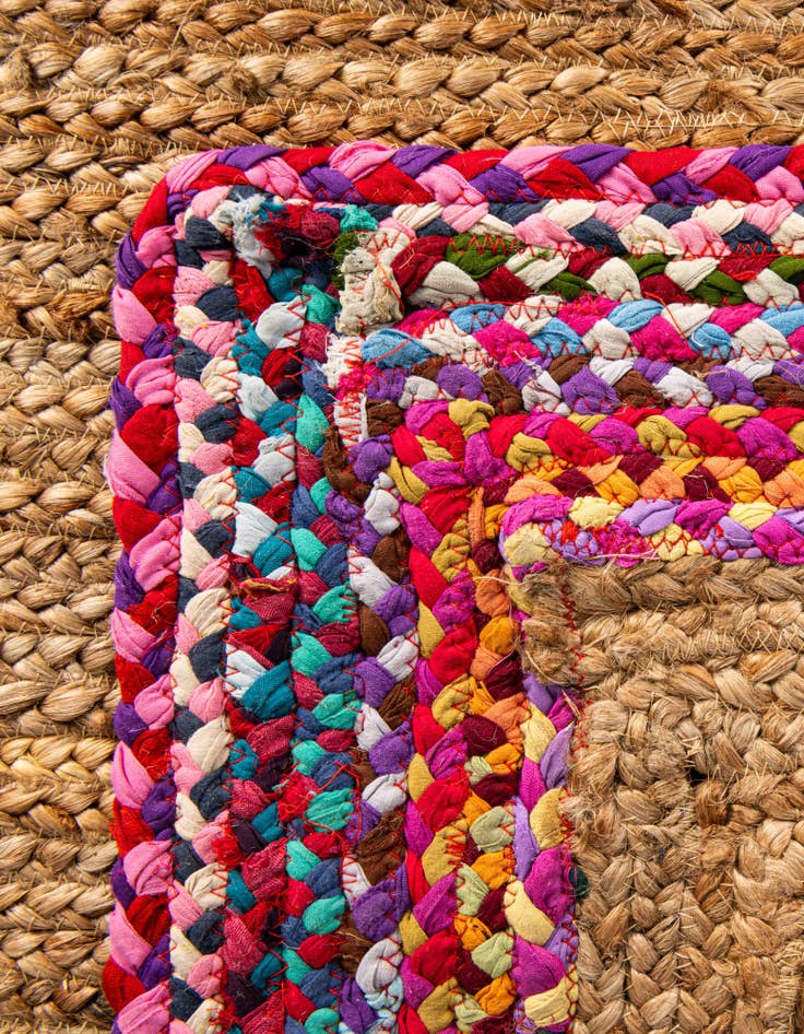 Detail image of  2' 7 x 6' 1  Hand Braided Jute Runner Rug