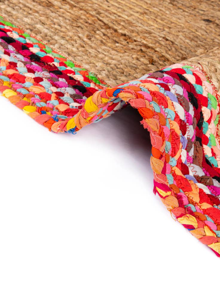 Detail image of  2' 7 x 6' 1  Hand Braided Jute Runner Rug