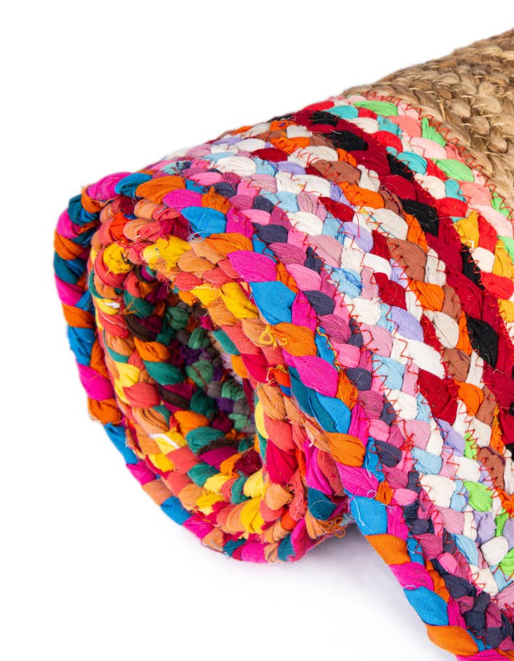 Detail image of  2' 7 x 6' 1  Hand Braided Jute Runner Rug