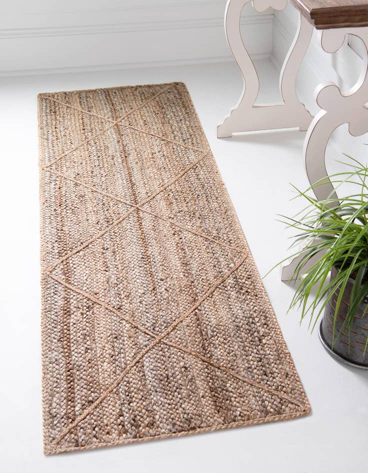 Detail image of  2' 2 x 8' 2  Hand Braided Jute Runner Rug
