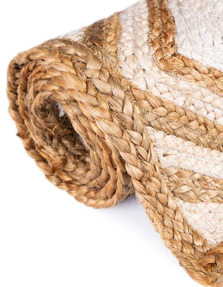 Detail image of  2' 7 x 6' 1  Hand Braided Jute Runner Rug