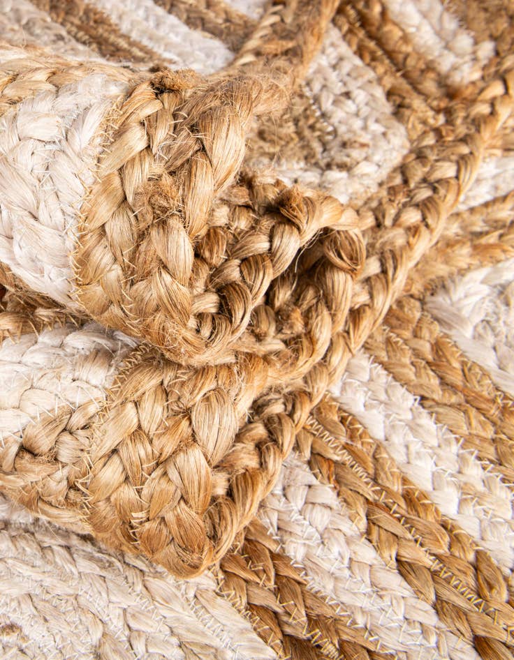 Detail image of  2' 7 x 6' 1  Hand Braided Jute Runner Rug