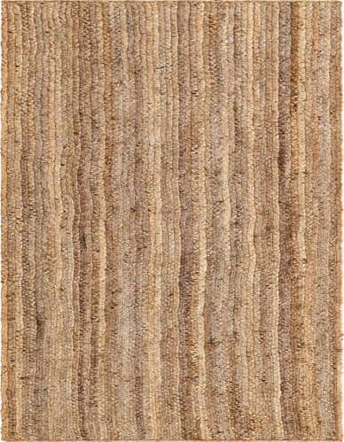 A close-up of a 13 ft runner rug from the Rugs.com Braided Jute collection, featuring natural brown and tan braided jute fibers, ideal for a hallway.