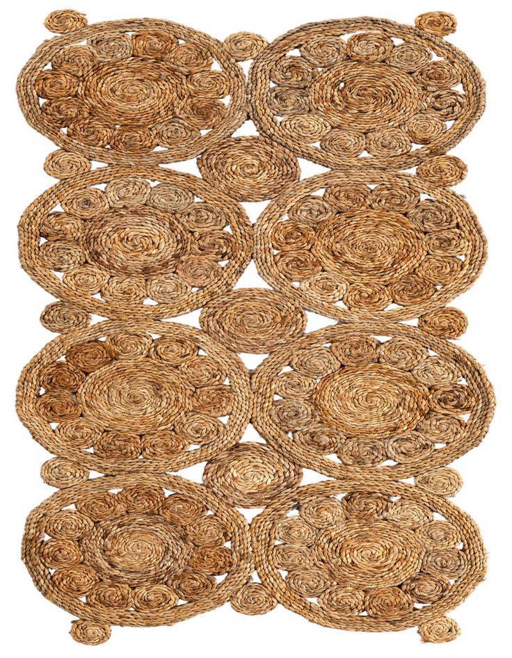 Detail image of  2' x 4' 1  Hand Braided Jute Runner Rug