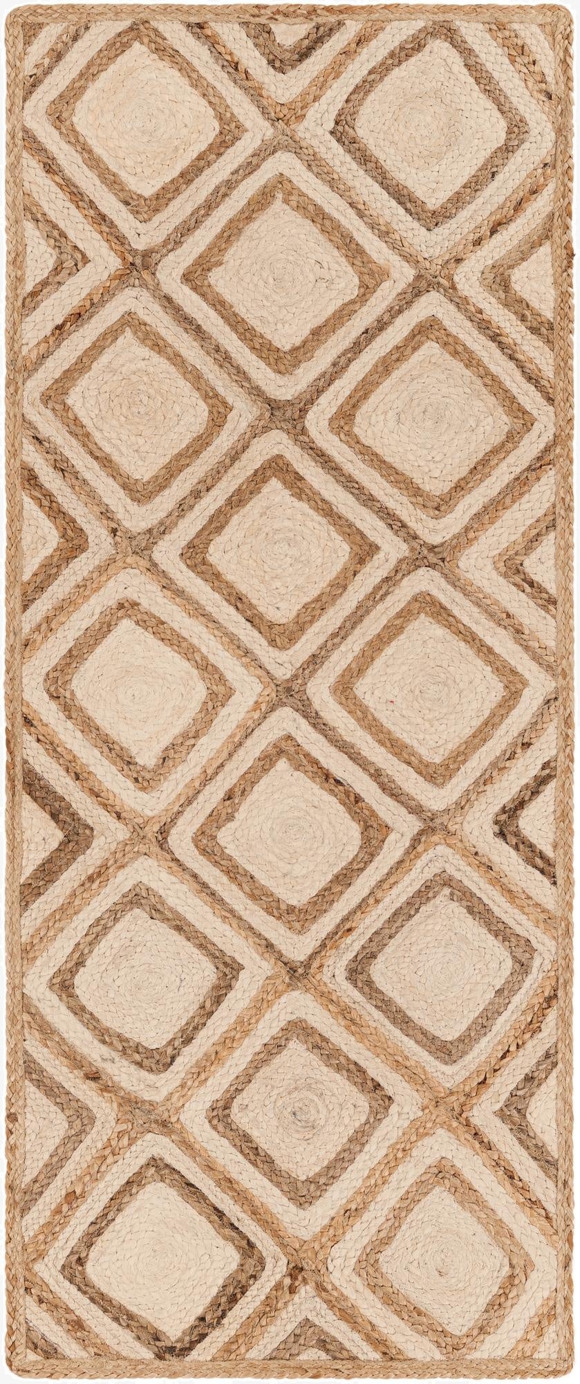  2' 7 x 6' 1  Hand Braided Jute Runner Rug