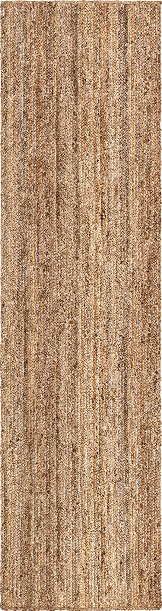  2' 7 x 10'  Hand Braided Jute Runner Rug