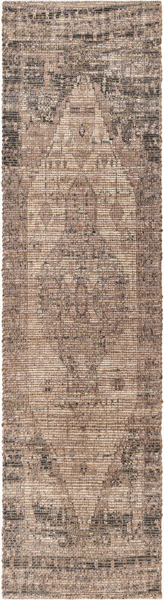  2' 2 x 8'  Hand Woven Chenille Jute Runner Rug