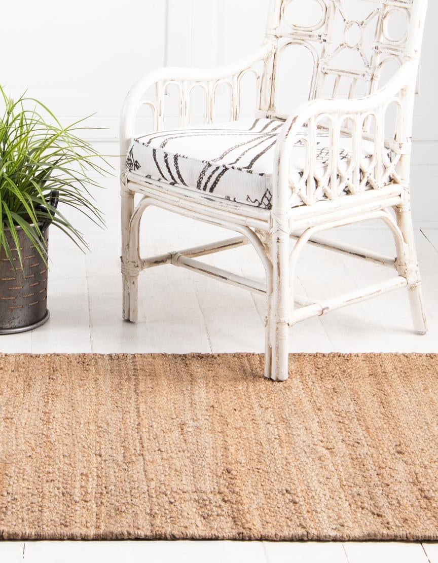 Natural 2' x 8' Hand Woven Chunky Jute Runner Rug | Rugs.com