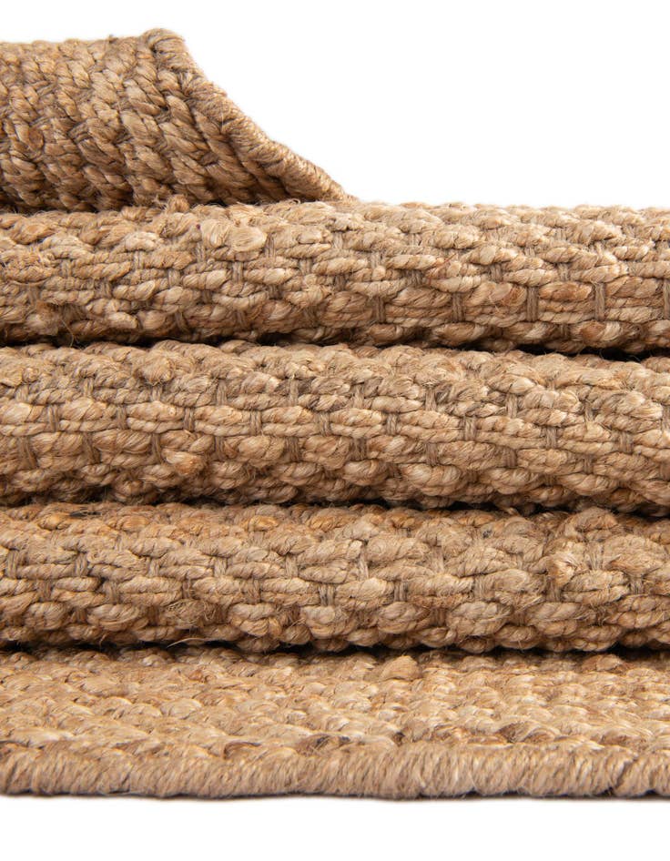 Detail image of  2' 7 x 6' 1  Hand Woven Chunky Jute Runner Rug