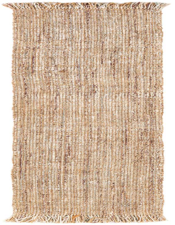 A 10 ft runner rug from the Chunky Jute collection, featuring a natural brown and ivory textured flatweave with fringe.