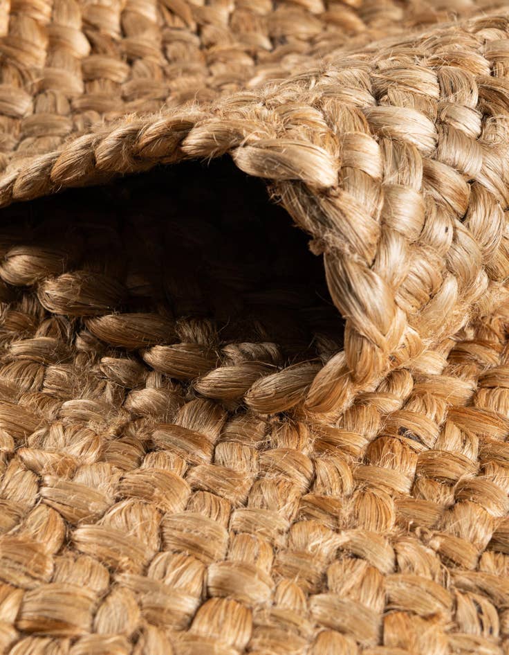 Detail image of  2' 7 x 10'  Hand Heirloom Braided Jute Runner Rug