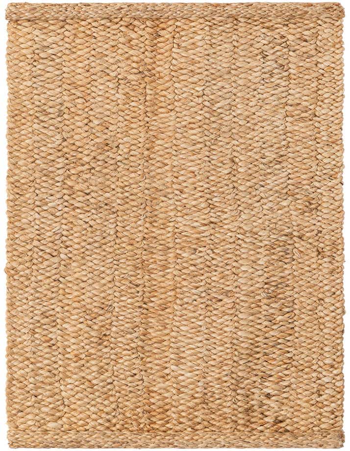 A 6 ft natural braided jute runner rug in shades of brown and tan, showcasing its textured, flatweave construction.