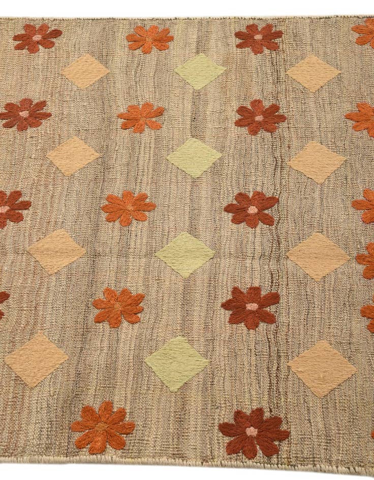 Detail image of  3' x 10' 4  Hand Woven Kilim Modern Wool Runner Rug