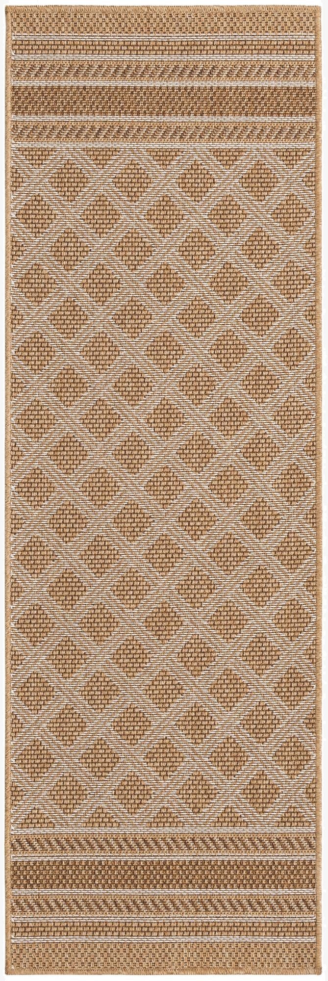  2' x 6' 1  Washable Lattice Indoor / Outdoor Runner Rug