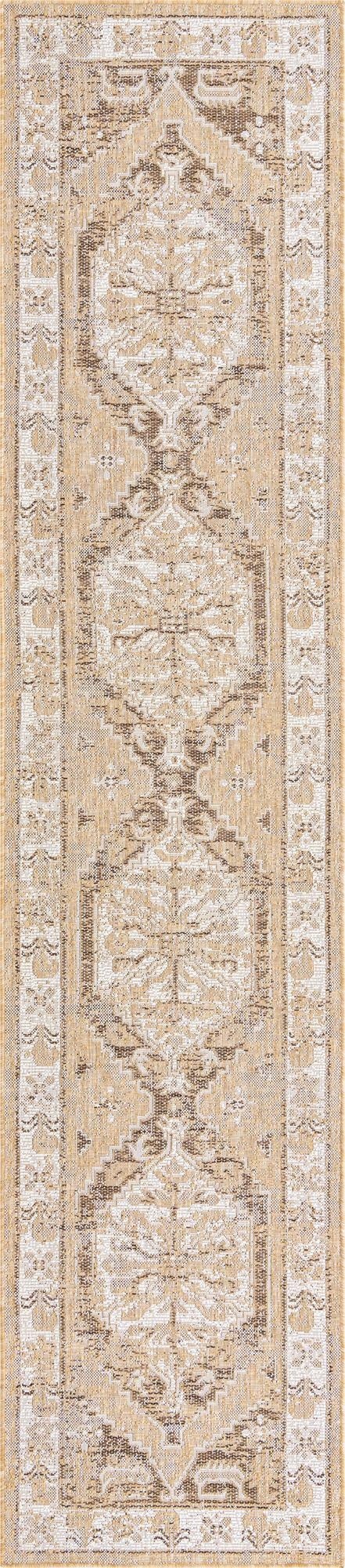  2' 7 x 12'  Washable Traditional Indoor / Outdoor Runner Rug