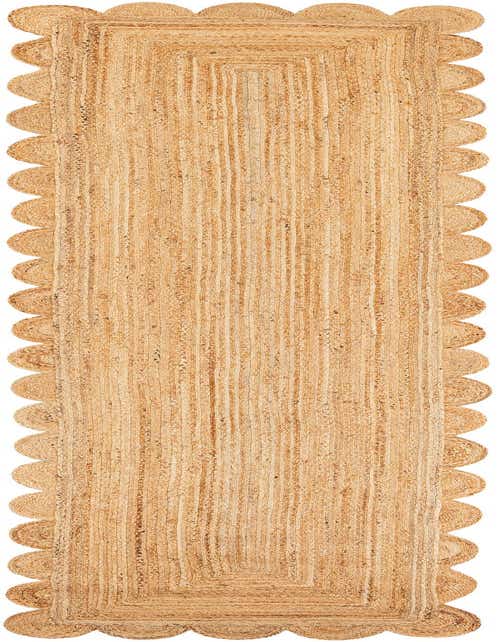 Primary image  2' 7 x 12'  Hand Woven Scallop Braided Jute Runner Rug
