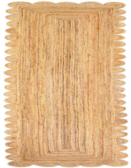 Primary image  3' 3 x 16' 1  Hand Woven Scallop Braided Jute Runner Rug