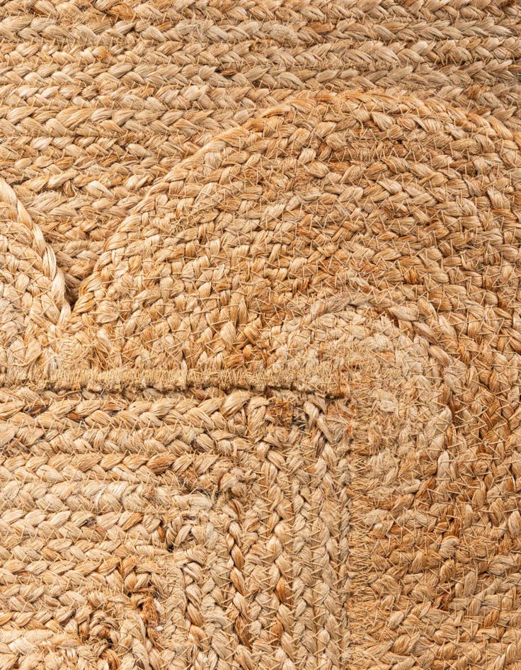 Detail image of  2' x 4' 1  Hand Woven Scallop Braided Jute Runner Rug