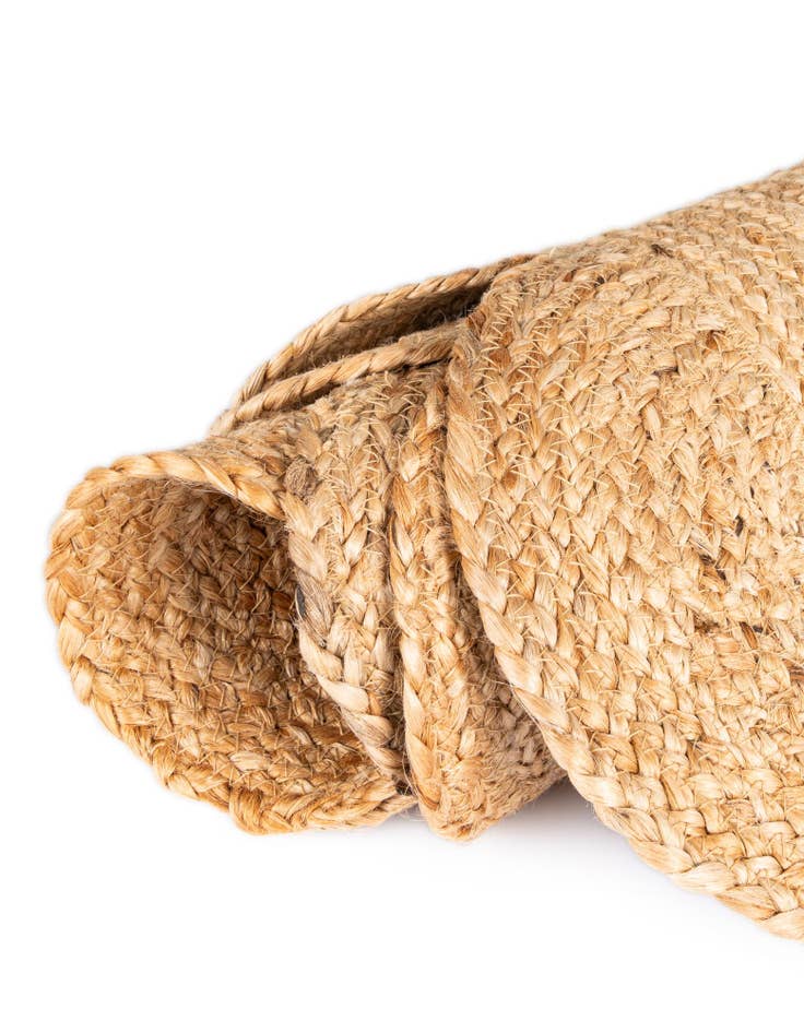 Detail image of  2' x 4' 1  Hand Woven Scallop Braided Jute Runner Rug