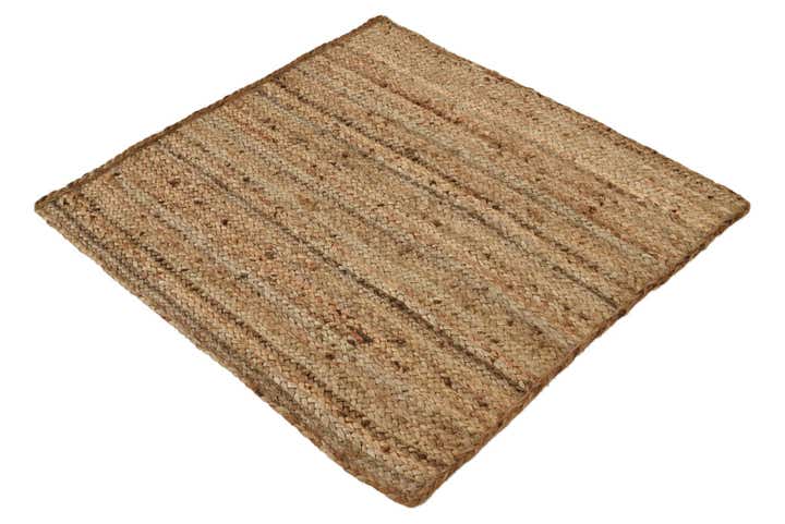 Natural 3' 3 x 3' 3 Hand Braided Jute Square Rug | Rugs.com