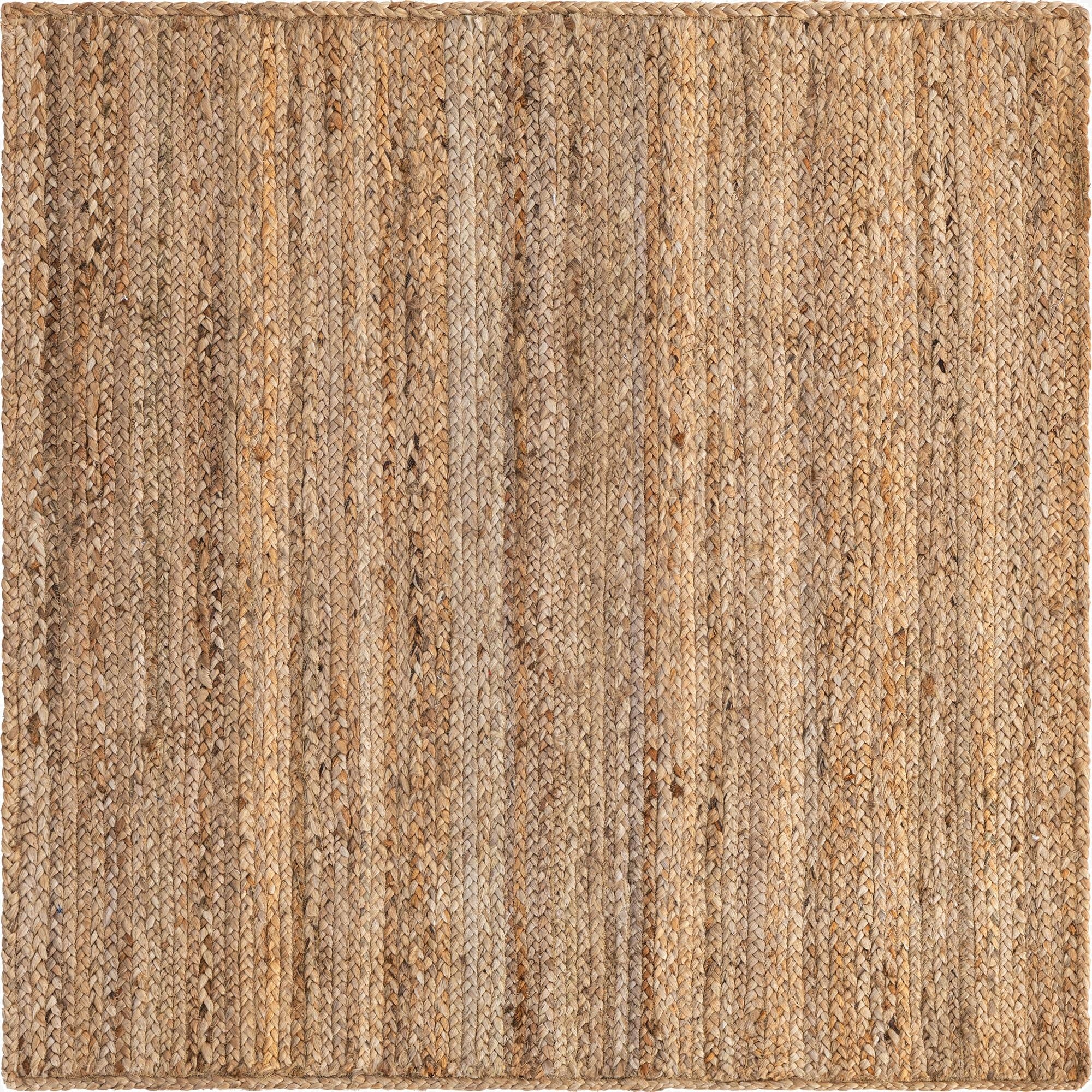  4' 1 x 4' 1  Hand Braided Jute Square Rug