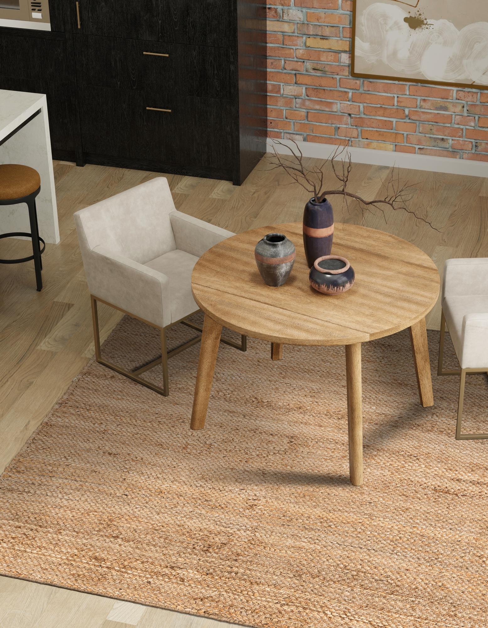 Natural 10' x 10' Hand Woven Chunky Jute Square Rug | Rugs.com