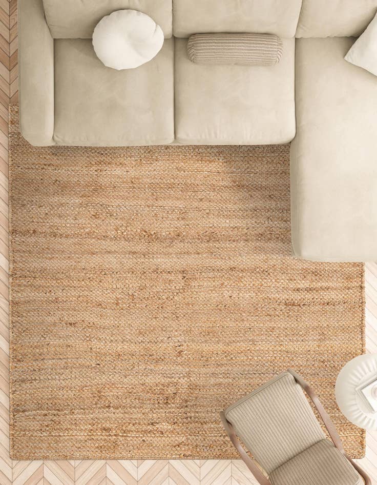 Detail image of  7' 10 x 7' 10  Hand Woven Chunky Jute Square Rug