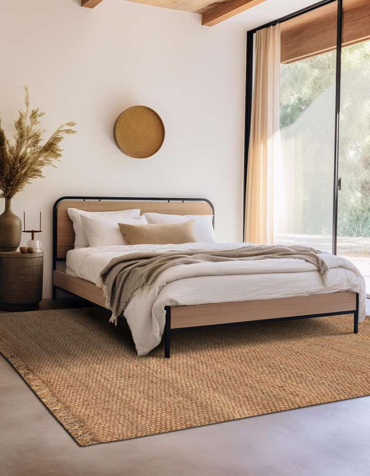 Natural 5' 1 x 5' 1 Hand Woven Chunky Jute Square Rug | Rugs.com