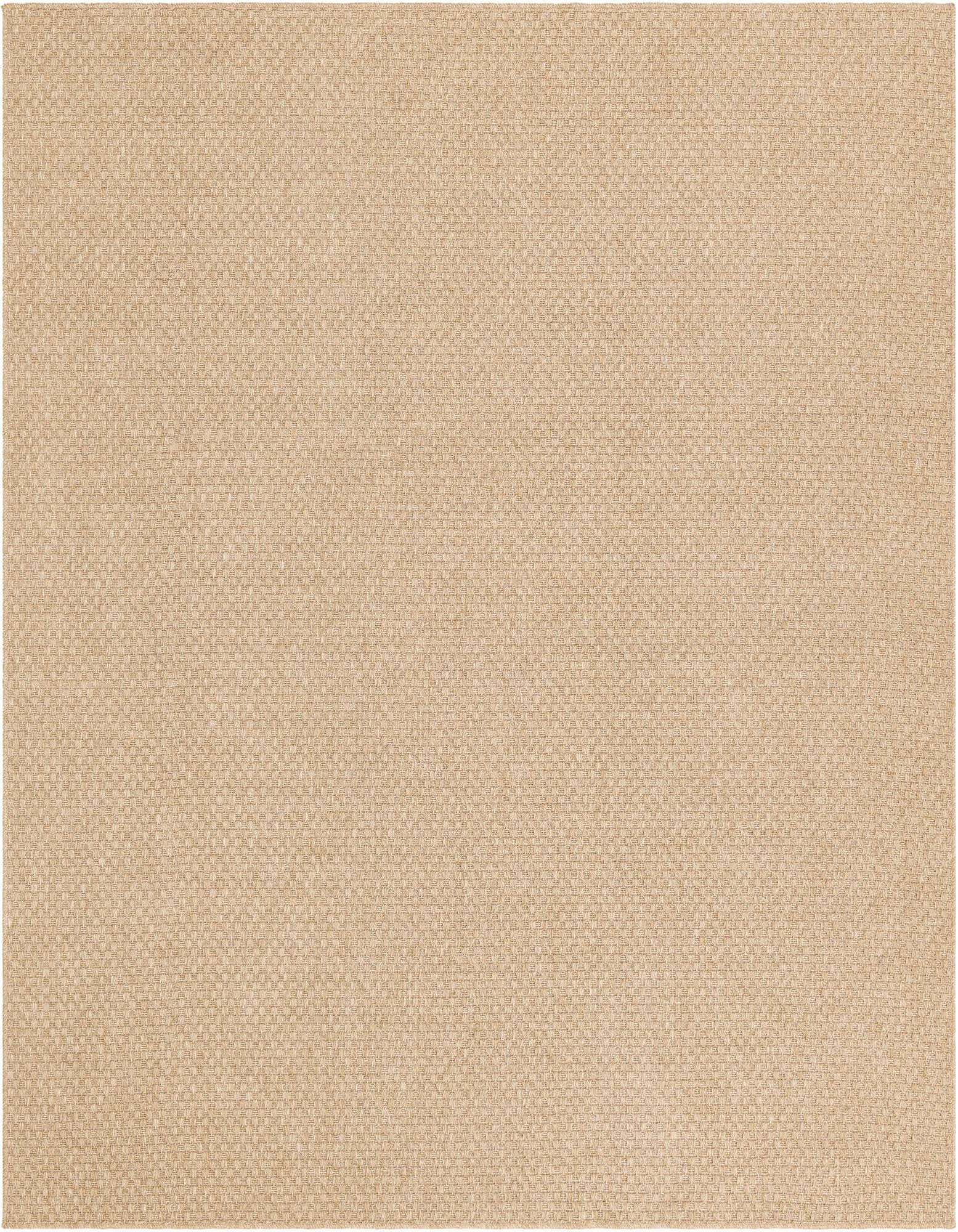 A 7' 10 x 7' 10 square Rugs.com Dunes polypropylene rug in a blend of brown, tan, and ivory, featuring a flat, textured weave.