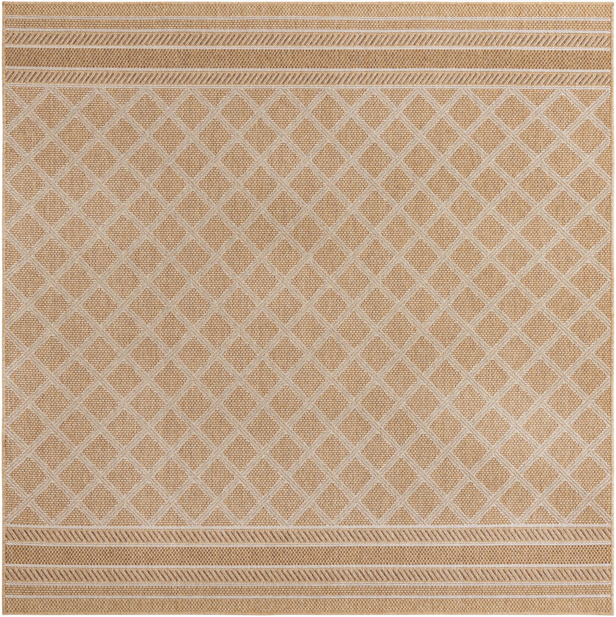  7' 10 x 7' 10  Washable Lattice Indoor / Outdoor Square Rug