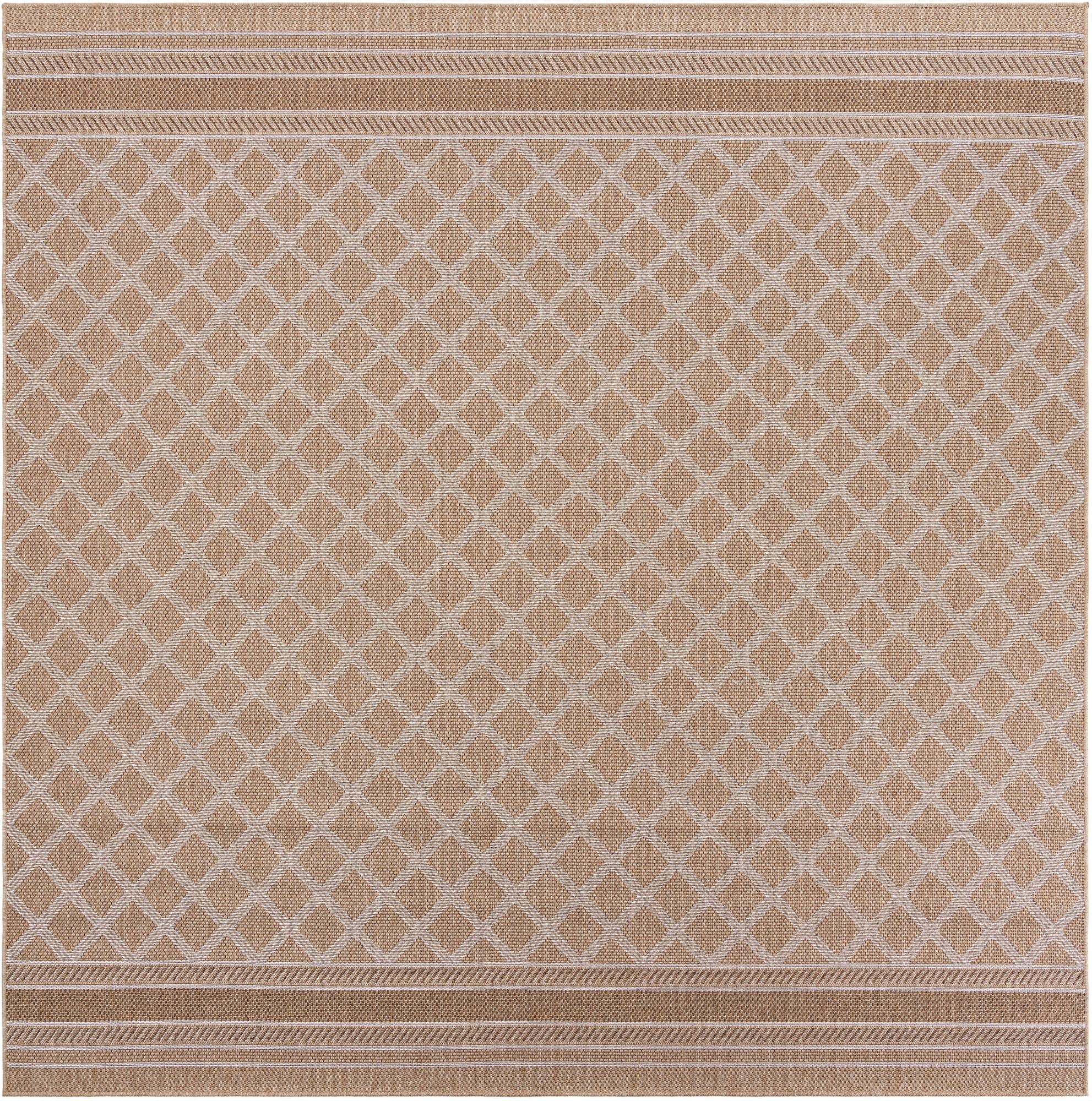  10' x 10'  Washable Lattice Indoor / Outdoor Square Rug