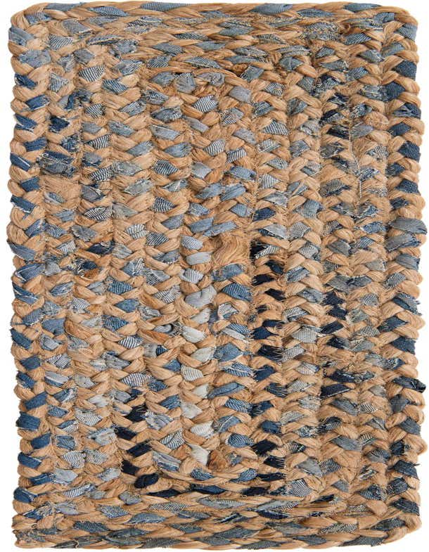 Primary image of  0' 9 x 2' 6  Hand Woven Braided Chindi Stair Rug
