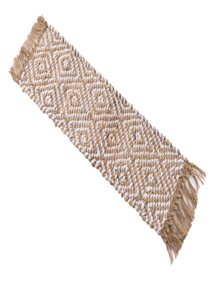 Detail image of  0' 9 x 2' 6  Hand Woven Braided Jute Stair Rug