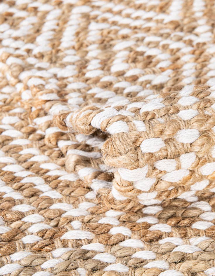 Detail image of  0' 9 x 2' 6  Hand Woven Braided Jute Stair Rug