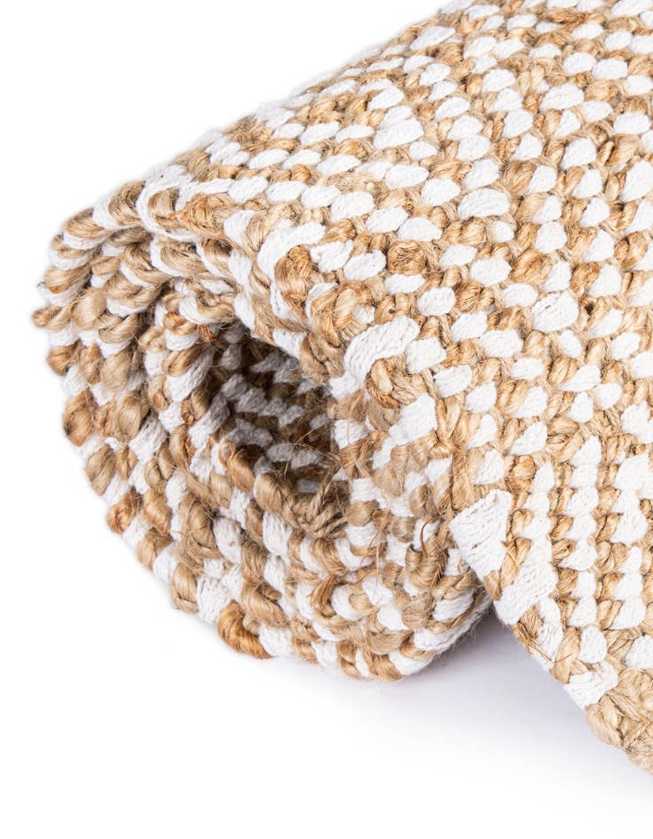 Detail image of  0' 9 x 2' 6  Hand Woven Braided Jute Stair Rug