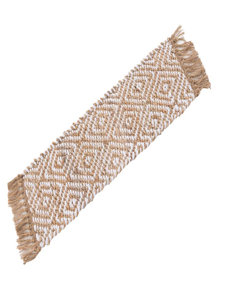 Detail image of  0' 9 x 2' 6  Hand Woven Braided Jute Stair Rug