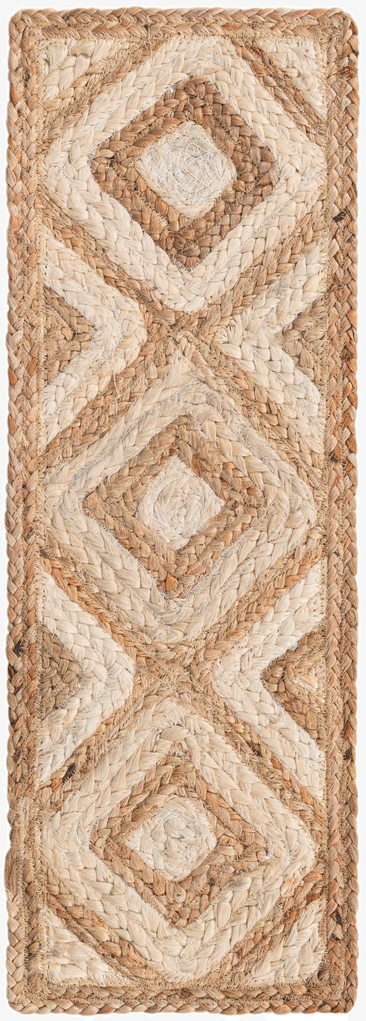  0' 9 x 2' 6  Hand Braided Jute Stair Rug