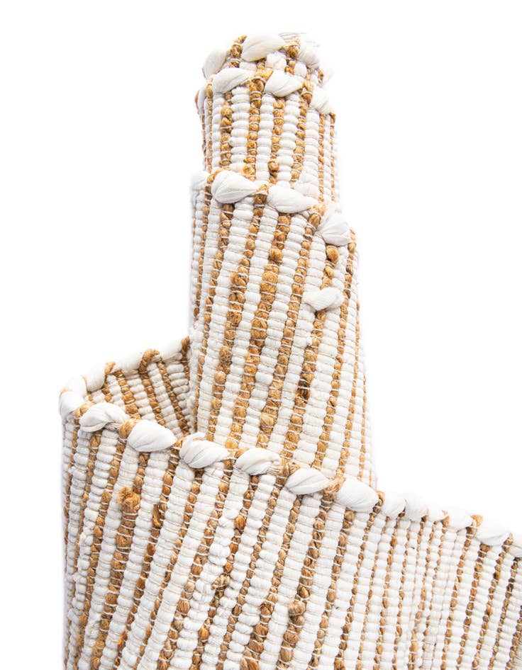 Detail image of  0' 9 x 2' 6  Hand Woven Chindi Jute Stair Rug