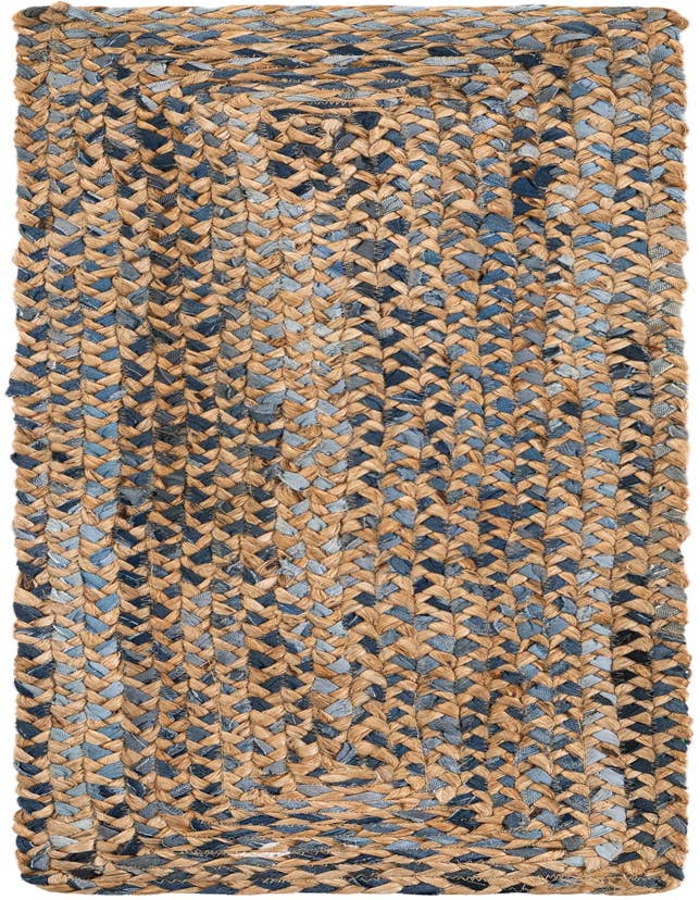 Detail image of  1' 2 x 4' 1  Hand Braided Chindi Table Runner Rug