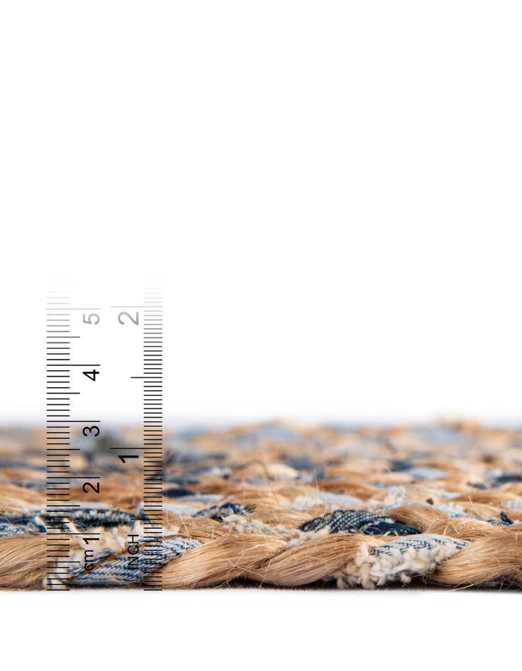 Detail image of  1' 2 x 5' 1  Hand Braided Chindi Table Runner Rug