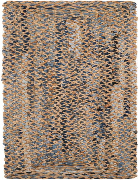 Detail image of  1' 2 x 6' 1  Hand Braided Chindi Table Runner Rug