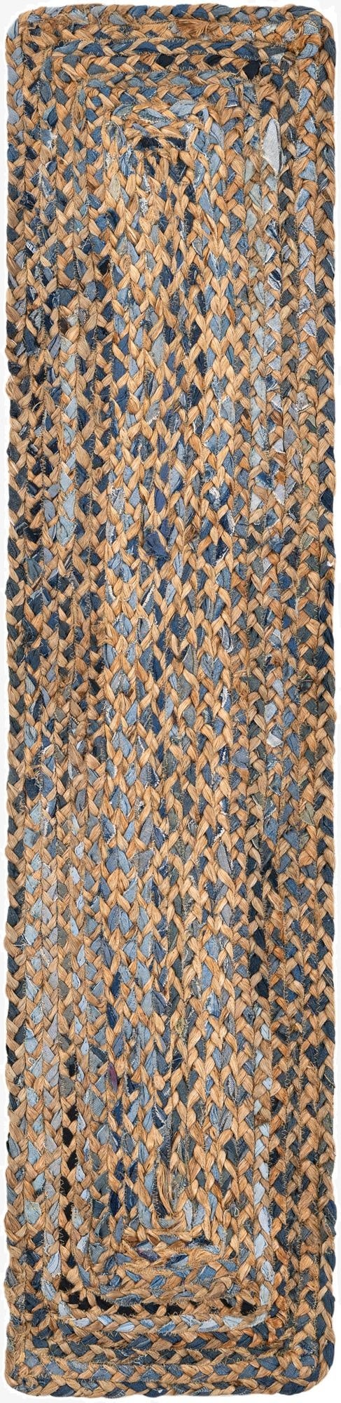  1' 2 x 5' 1  Hand Braided Chindi Table Runner Rug