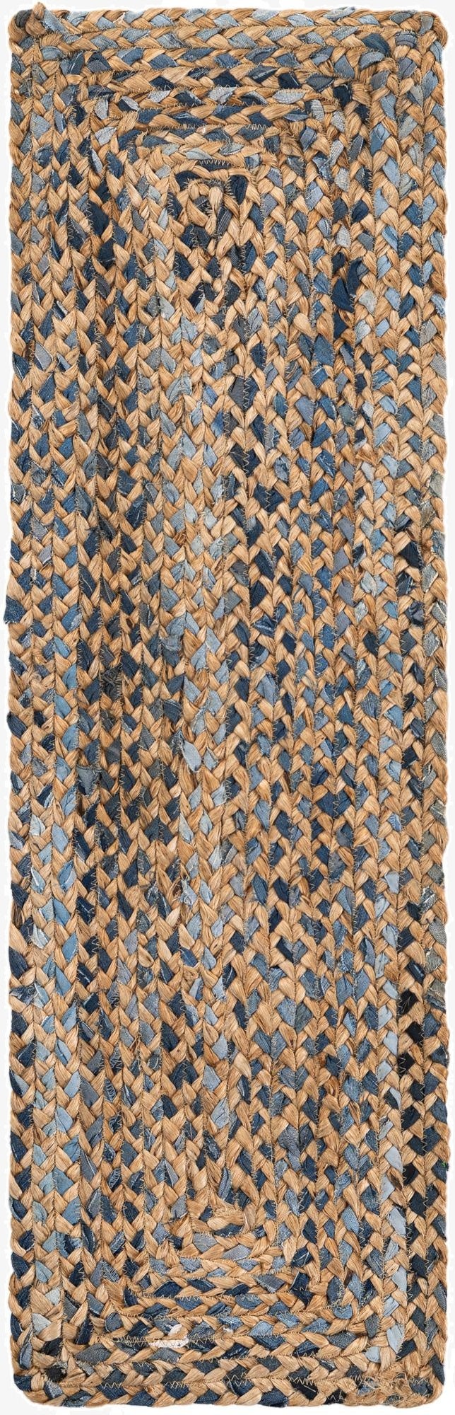  1' 2 x 4' 1  Hand Braided Chindi Table Runner Rug
