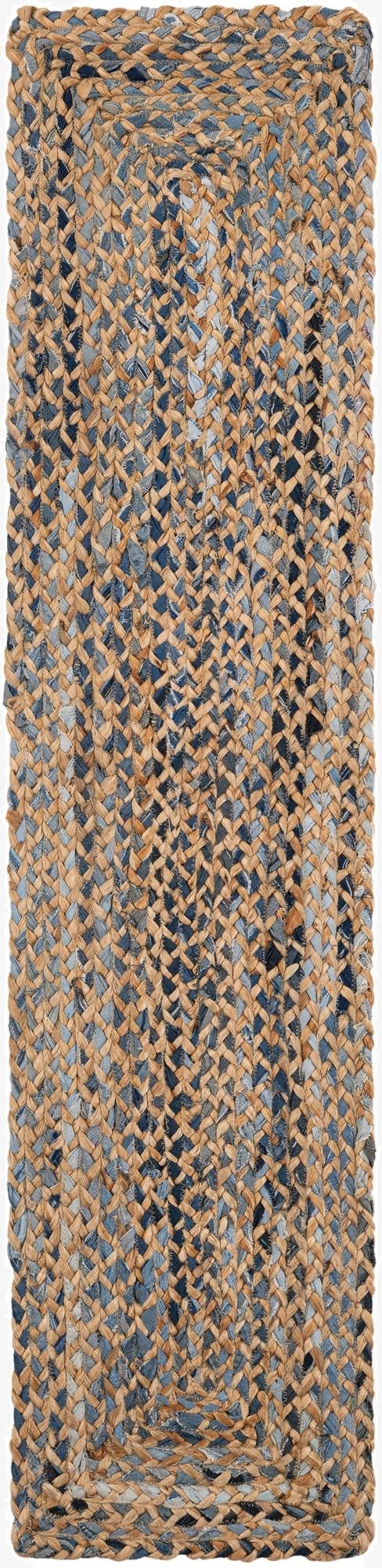  1' 2 x 6' 1  Hand Braided Chindi Table Runner Rug