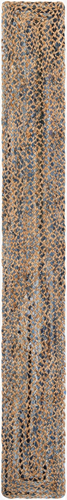  1' 2 x 10'  Hand Braided Chindi Table Runner Rug