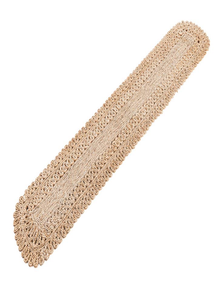 Detail image of  1' 2 x 6' 1  Hand Braided Jute Table Runner Rug