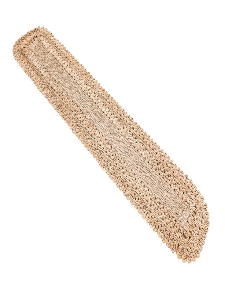 Detail image of  1' 2 x 6' 1  Hand Braided Jute Table Runner Rug