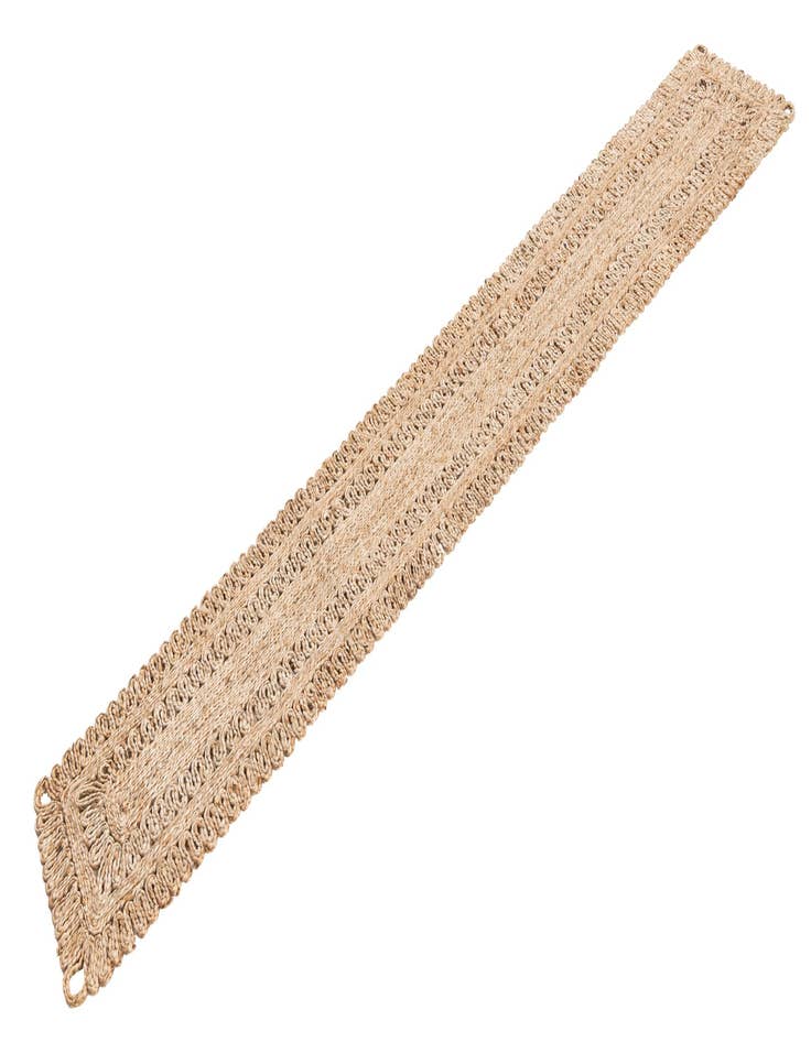 Detail image of  1' 2 x 8'  Hand Braided Jute Table Runner Rug
